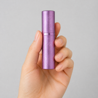 Flacon vaporisateur de parfum rechargeable en verre doré mat 5 ml à fond épais, avec bouchon à vis et décalcomanie, portable et à mécanisme rotatif – Offre Spéciale