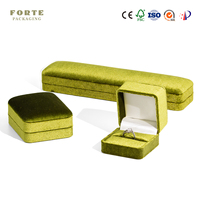 Boîte à bijoux en velours de luxe FORTE avec logo estampé or, boîte cadeau vintage haut de gamme pour colliers, vente en gros