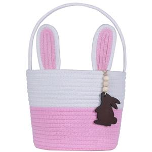 Cestas de Pascua Vacías para Niños y Niñas con Etiqueta de Conejito, Cesta para Huevos, Cesta de Regalos para Niños Pequeños y Adolescentes - Product Image 1
