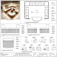 Comptoir de présentation de bijoux en bois de noyer haut de gamme, vitrine de présentation de bijoux pour magasin d'or et de diamants