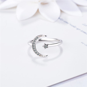 Custom Hot Selling Japan Luxury Sterling Silver Finger <strong>Rings</strong> Stars Heart Flower Crown Rhinestone <strong>Moonstone</strong> <strong>Ring</strong> for Women - Product Image 3