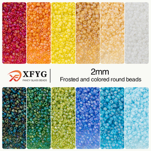 <span class=keywords><strong>Perles</strong></span> <span class=keywords><strong>de</strong></span> verre rondes mates dépolies <span class=keywords><strong>de</strong></span> 2 mm, finition AB, 24 couleurs, 100g, 450g, pour broderie <span class=keywords><strong>de</strong></span> vêtements, perlage DIY, fabrication <span class=keywords><strong>de</strong></span> bijoux, OEM - Product Image 2