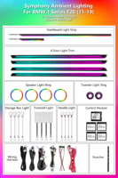Kit d'éclairage d'ambiance dynamique LED multicolore pour BMW Série 1 F21 F20 M140i, bande lumineuse d'ambiance, éclairage intérieur de voiture, kit de mise à niveau
