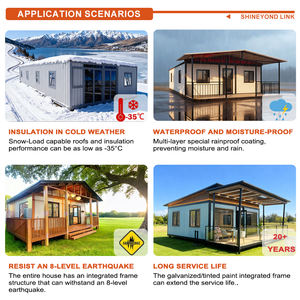 <span class=keywords><strong>Casa</strong></span> Contenedor Plegable Moderna y Duradera <span class=keywords><strong>de</strong></span> Doble Ala Inclinada, Expandible, Personalizable, Estructura <span class=keywords><strong>de</strong></span> Acero Prefabricada, Bungalow - Product Image 5