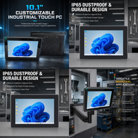 PC All-in-One Layar Sentuh Industri Medis 10,1 Inci Intel Core i5 Layar IPS Komputer Tertanam Tanpa Kipas