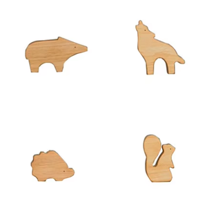 Jouets en bois mignons et vierges sur le thème des animaux de la forêt Montessori : Lévrier, <span class=keywords><strong>renard</strong></span>, blason, ours – Jouet pour tout-petits - Product Image 4