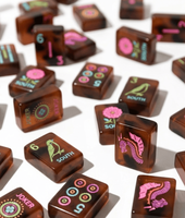 Jeu de tuiles de mahjong américaines en acrylique gravé, série Tortoise Happy, jeux de table, cadeaux de casino pour divertissement adulte