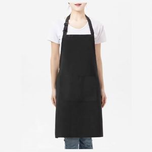 Waterproof Cotton <b>Bib</b> Polyester Chef Blank Black Restaurant Kitchen Cooking Apron with Logo Custom for Man and Woman - Product Image 4
