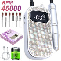 Lime à ongles électrique professionnelle V23 50000 tr/min rechargeable avec moteur à godet creux, portable sans fil pour manucure en salon