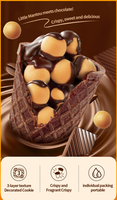 Gaufrettes en chocolat populaires pour enfants, cornets de chocolat en gros, coupes de chocolat croustillantes fourrées au chocolat