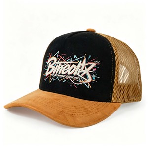Al por mayor Gorras El Hats originales de 5 paneles, estilo A-Frame, de gamuza, tipo trucker, con visera ancha, modelo Beards Hat B Chrome Hats X con logo metálico - Product Image 3