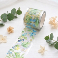 Ruban adhésif PET personnalisé, journal décoratif, autocollant transparent en feuille holographique 3D pour l'artisanat, le scrapbooking, le bricolage