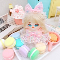 10cm poupée vêtements robe avec nœud chapeaux Mini vêtements en peluche combinaison costumes pour poupées en peluche jouets accessoires I