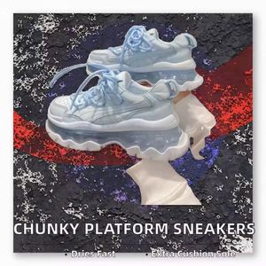 2026 Autumn Breathable Height Increasing Thick Sole Casual Sneakers Running Shoes Women Chunky Mesh Upper Rubber Outsole Arch - Product Image 2