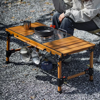 Table de camping pliable robuste en alliage d'aluminium, structure combinée flexible pour les barbecues et les rassemblements en plein air
