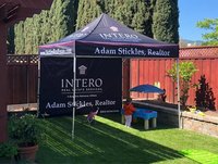 Tente pliante personnalisée 3x3 avec logo imprimé, tente événementielle, gazebo commercial, auvent, tente de salon professionnel avec drapeau, tente de marché, marquise extérieure
