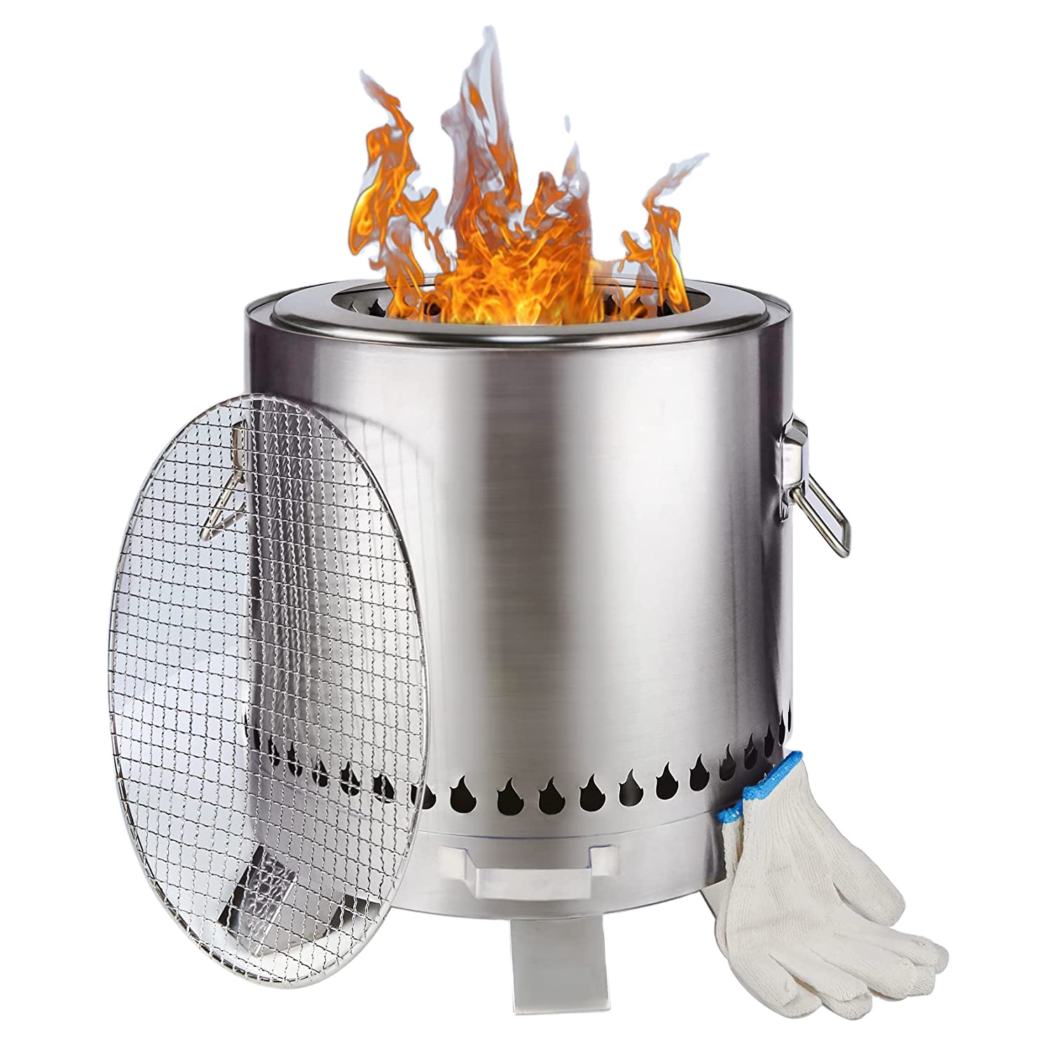 Бездымная костра с подставкой, койлы с низким уровнем дыма для улицы, портативная уличная койка с чистым ящиком для сжигания дерева