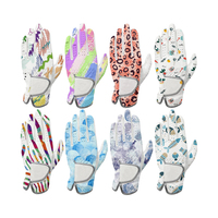 Fabricante personalizado impreso señoras guantes de golf Cabretta cuero diseñado para un rendimiento óptimo