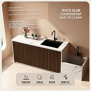 Meuble-lavabo intégré pour cour extérieure avec <span class=keywords><strong>vasque</strong></span> en dalle de roche, <span class=keywords><strong>console</strong></span> de lavage pour terrasse extérieure, personnalisation - Product Image 5