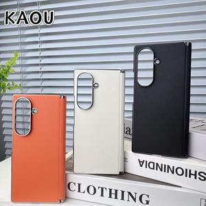 Nueva Funda para Teléfono con Textura de Piel de PC, Completamente Envolvente, Electrochapada, Resistente a Impactos, para Z Fold8 Ultra, con Bisagra Integrada - Product Image 3