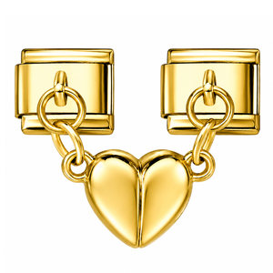 <b>Couple</b> Heart Fashion Magnetic Attraction Removable Pendant Love Link Stainless Steel Italian Charm <b>Bracelet</b> Jewelry DIY Making - Product Image 4