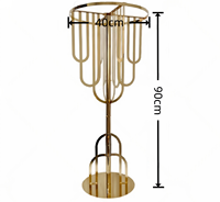 Support de fleurs rond en métal doré de 90 cm de haut, de qualité supérieure, pour centres de table et décorations de mariage et de fête (vente en gros)
