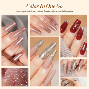 R.S. Nail Super Bright Platinum Gel Polish <span class=keywords><strong>Effet</strong></span> <span class=keywords><strong>Miroir</strong></span> Or <span class=keywords><strong>Rose</strong></span> Argent pour Dessin et Peinture Française Gel Nail Art - Product Image 5