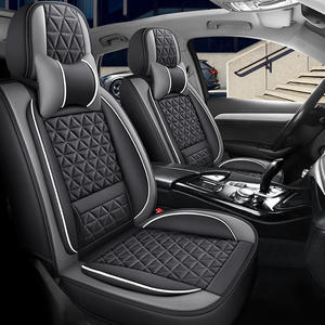 Cubierta de asiento de coche universal de <span class=keywords><strong>5</strong></span> asientos conjunto completo cojín de asiento de coche delantero y trasero impermeable de piel sintética de lujo - Product Image 5