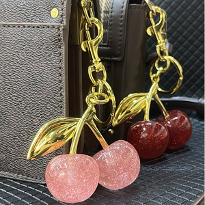 Llavero de cereza multicolor brillante más vendido, llavero de resina con forma de fruta, bonito colgante para bolso, llavero - Product Image 4
