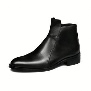 Nuevos Zapatos de Hombre Modernos y Elegantes con Punta en Pico, de Piel Vacuna con Grabado, Impermeables, para Otoño, Casuales de Negocios - Product Image 1