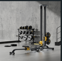 Machine Smith multifonctionnelle avec barre de traction et système de câbles pour entraînement de force à domicile, capacité max. 200 kg, en acier universel