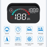 Sumber Pabrik HUD Head-up Display Mobil OBD Universal Speedometer Kompas Proyektor Layar LED Versi GPS M22