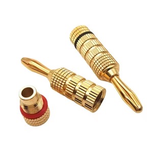 Ángulo recto 4mm Banana cobre chapado en oro macho conector Jack Y Spade Audio y Video Cable altavoz sobrio <span class=keywords><strong>gratis</strong></span> alta calidad - Product Image 6