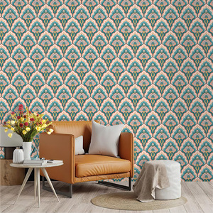 SUBEI DDP Carta da Parati Decorativa in PVC Impermeabile con Motivo Bohémien Floreale <span class=keywords><strong>per</strong></span> Soggiorno e Camera da Letto - Product Image 1