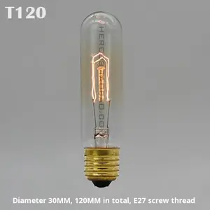 Лампа накаливания Edison Vintage с вольфрамовой нитью E27, креативный светильник для лофт-интерьера, аксессуары для освещения Hero, стекло - Product Image 1