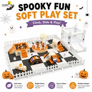 Equipo de juego suave portátil para niños, centro de guardería, juego suave para interiores, juego suave para interiores, montaña rusa blanca para Softplay - Product Image 1