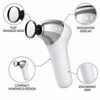 Pistolet de massage portatif rechargeable blanc avec 4 vitesses, 4 têtes, commande à un bouton et moteur silencieux pour l'entraînement et la récupération quotidienne