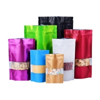 Sachets refermables en mylar sac de papier d'aluminium mat auto-scellé d'or pour l'emballage de sac debout de nourriture
