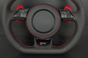 Volant personnalisé en fibre de carbone style <span class=keywords><strong>Audi</strong></span> <span class=keywords><strong>RS</strong></span> à fond plat, cuir perforé pour A3/A4/A5/A6/Q3/Q5/Q7/TT/S/<span class=keywords><strong>RS</strong></span> - Product Image 4