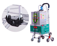 Chariot de courses portable en acier/aluminium avec sac de transport et élastique, pour monter les escaliers - Personnalisable OEM