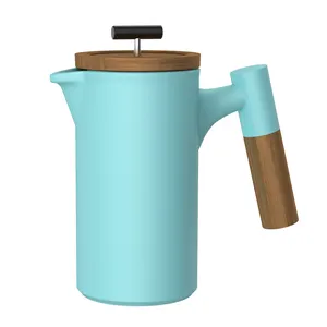 DHPO 600ml cafetière en céramique à haute cuisson couvercle en bois et Wiiden et poignée voyage Secura voyage Frecnch tasse portable coffret cadeau