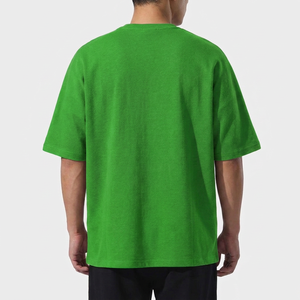 Camiseta Extra Grande para Hombre, Algodón Grueso Premium, Corte Holgado, Cuello Redondo, Manga Corta, Estilo Urbano Vintage, Transpirable y Suave - Product Image 2