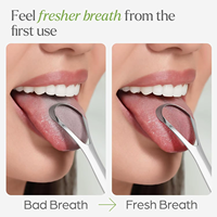 Grattoir à langue en acier inoxydable 304 double face pour réduire la mauvaise haleine, nettoyeur de langue pour adultes, soins bucco-dentaires, vente en gros, logo personnalisé