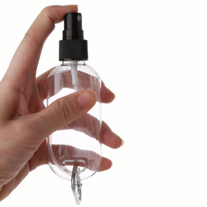 Bouteille pour désinfectant pour les mains en plastique Transparent rechargeable, 5 pièces, flacon de pulvérisation 50ML 60ML avec <span class=keywords><strong>mousqueton</strong></span> - Product Image 2