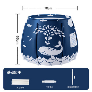 <span class=keywords><strong>Baignoire</strong></span> pliable Portable <span class=keywords><strong>pliante</strong></span> en plastique, baril de bain rond, pour la <span class=keywords><strong>douche</strong></span>, le Spa, couleur bleu - Product Image 6