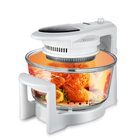 Four halogène à convection Friteuse à air de grande capacité Four Rôti Cuisinière à ondes lumineuses Argent 20l 7l Lampe annulaire électrique
