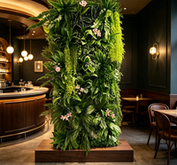 Étagères murales flottantes artificielles en rouleau, décoratives, artistiques, en panneaux d'intérieur verts, avec boîte de rangement naturelle en marbre pour l'extérieur