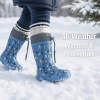 Bottes de pluie en caoutchouc naturel pour garçons avec imprimé monstre personnalisé, support OEM ODM, col à cordon, imperméables, antidérapantes, bottes Wellington