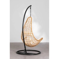 Meubles de jardin, terrasse, fauteuil suspendu en rotin PE, hamac, chaise à bascule avec coussins