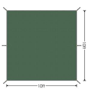 Bâche de camping Woqi 10x10 pieds carrée, imperméable, en polyester vert olive, pour survie en plein air, randonnée et backpacking - Product Image 1